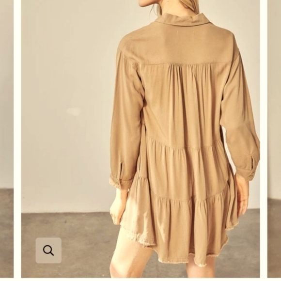 NWT MUSTARD SEED TIERED MINI SHIRT DRESS SIZE LARGE - Picture 4 of 12